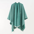 Janice – Hyggelig sjal poncho med wrap design og flatterende silhuet