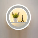 LumeCircle – Moderne Rund Væglampe med Indbygget Hylde