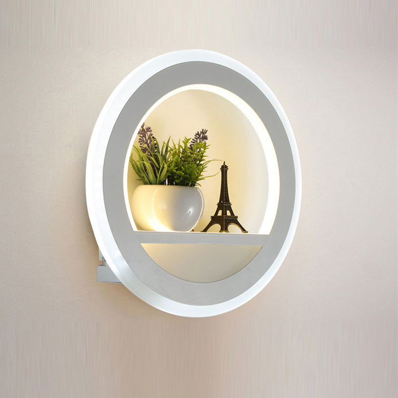 LumeCircle – Moderne Rund Væglampe med Indbygget Hylde