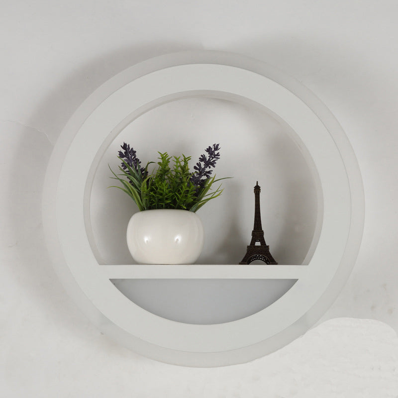 LumeCircle – Moderne Rund Væglampe med Indbygget Hylde