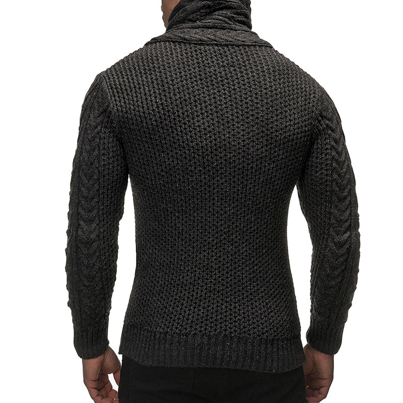 Cassius - Højhalset sweater med knapdetaljer og taljepasform