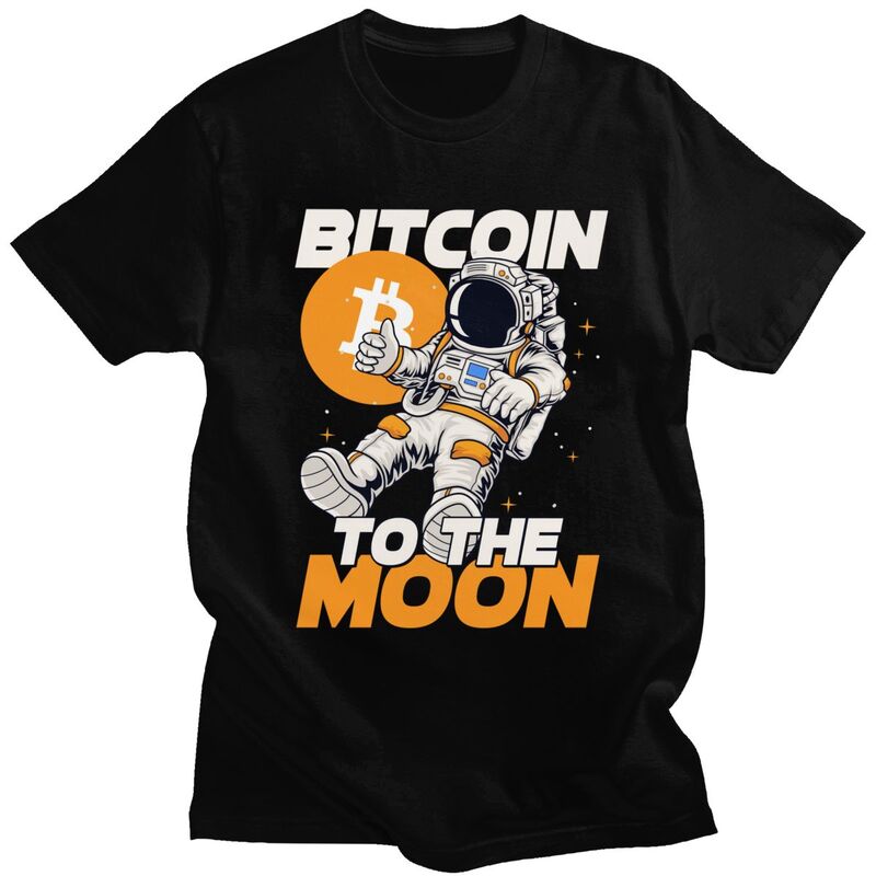 Darren - Kortærmet t-Skjorte med iøjnefaldende Bitcoin-grafik og rund halsudskæring
