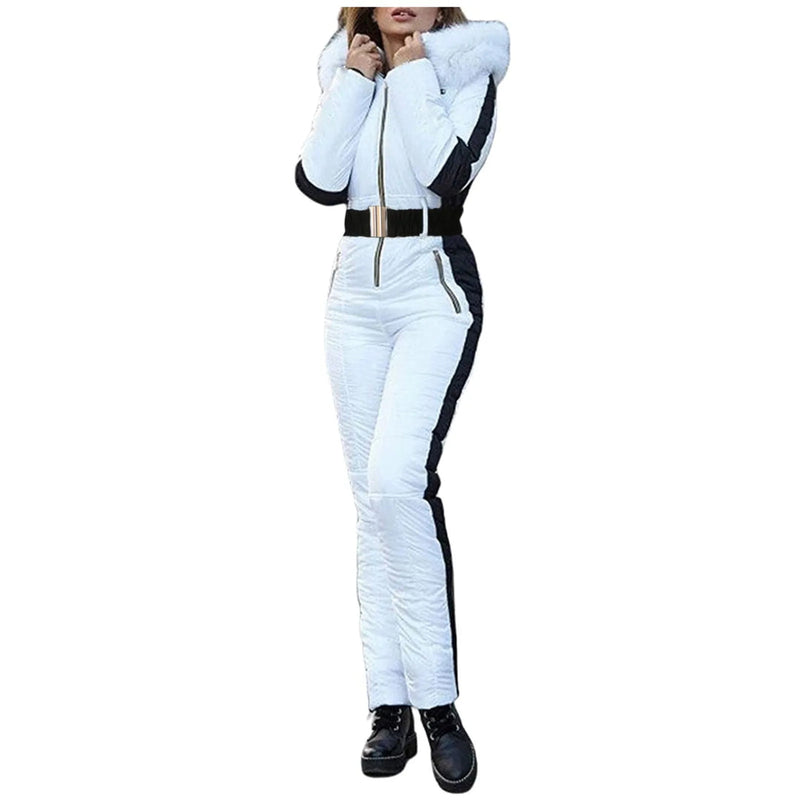 Mayra – Stilfuld langærmet jumpsuit med lynlåsdetaljer og justerbart bælte
