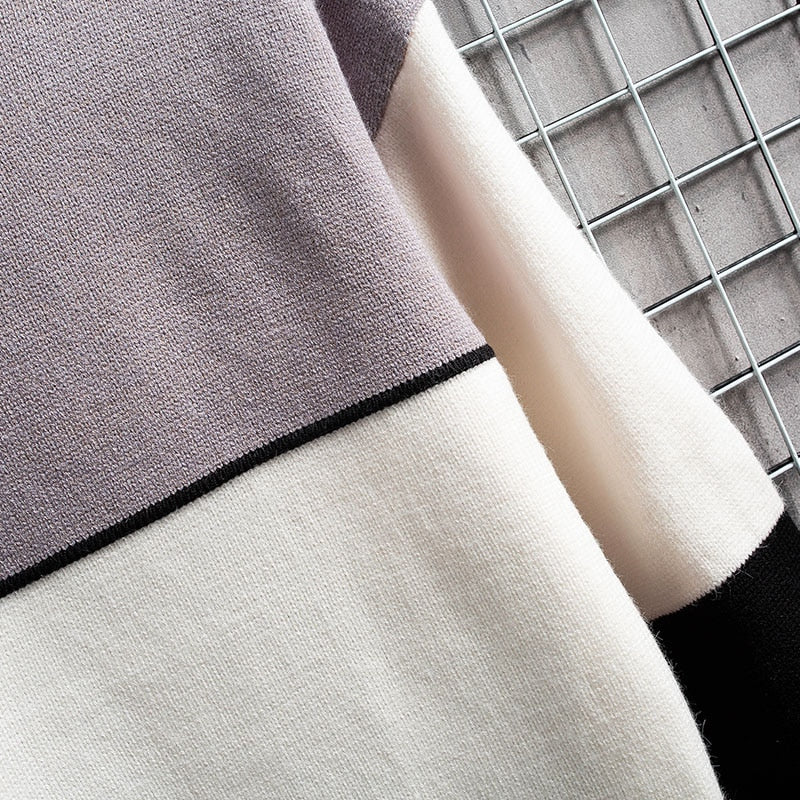 Thorne – Moderne sweater med rund hals og blokmønster