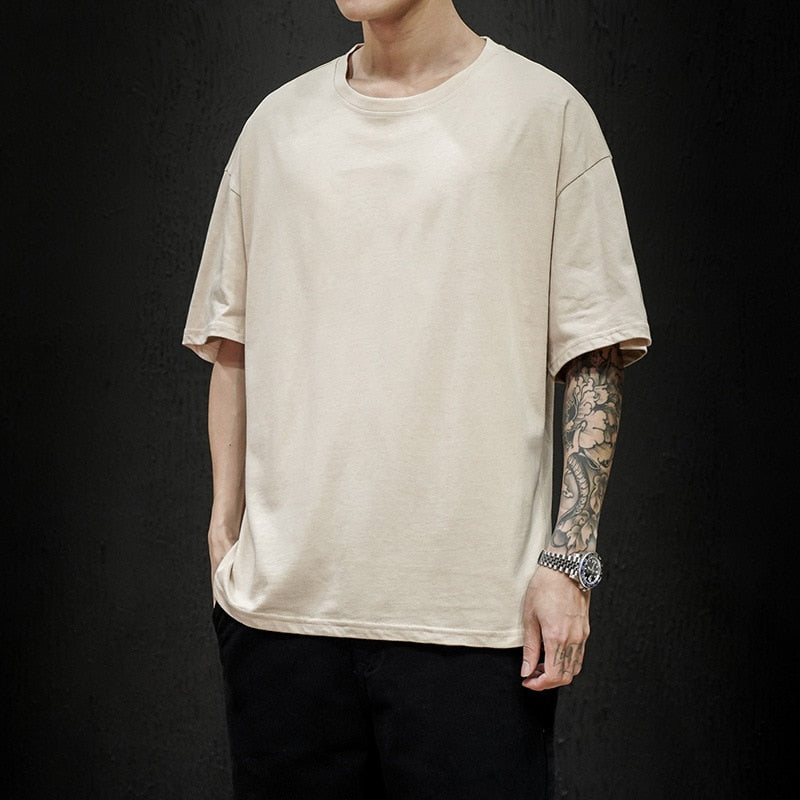 Benjamin – Oversized T skjorte med rund hals og korte ærmer