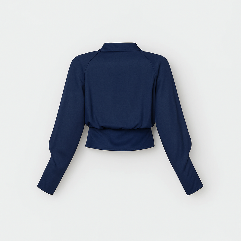 Marie – Elegant bluse med V hals og lange ærmer
