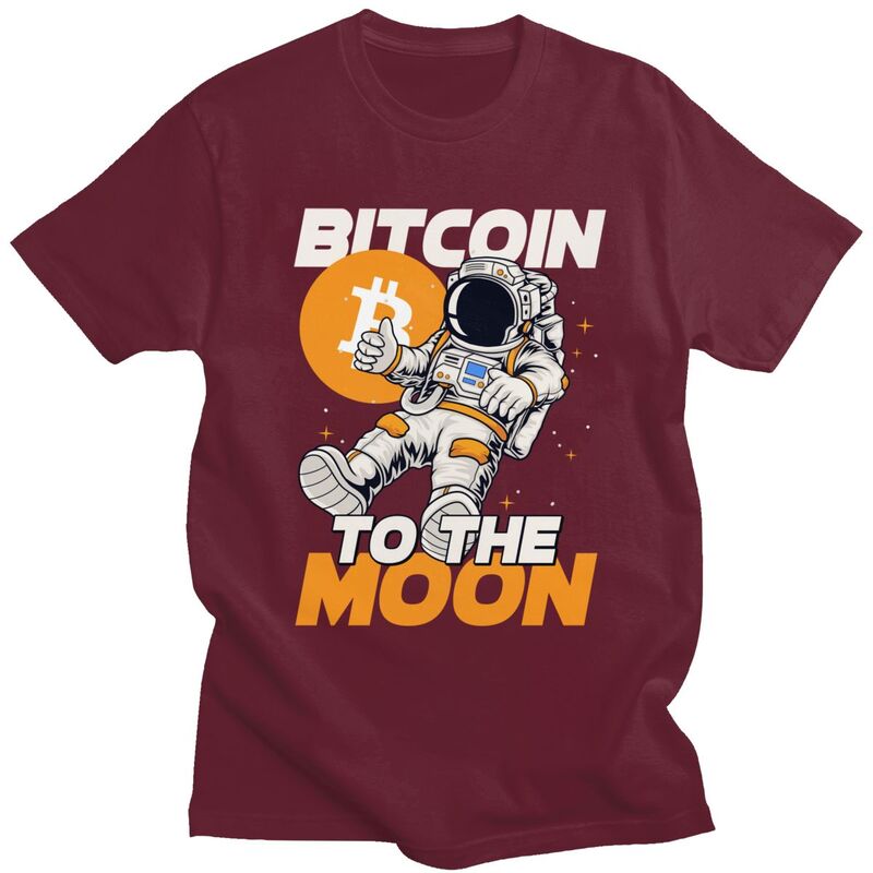 Darren - Kortærmet t-Skjorte med iøjnefaldende Bitcoin-grafik og rund halsudskæring