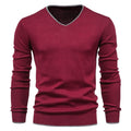 Henry - Slim passe V hals sweater med lange ærmer