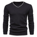 Henry - Slim passe V hals sweater med lange ærmer