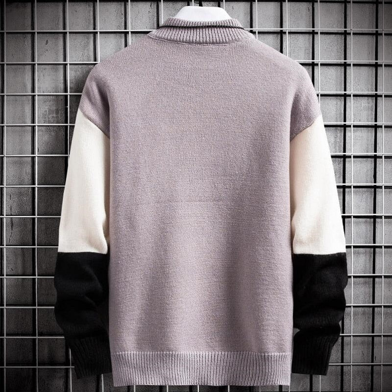 Thorne – Moderne sweater med rund hals og blokmønster