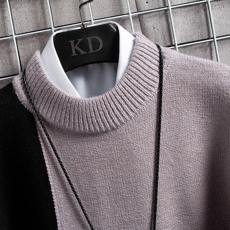 Thorne – Moderne sweater med rund hals og blokmønster