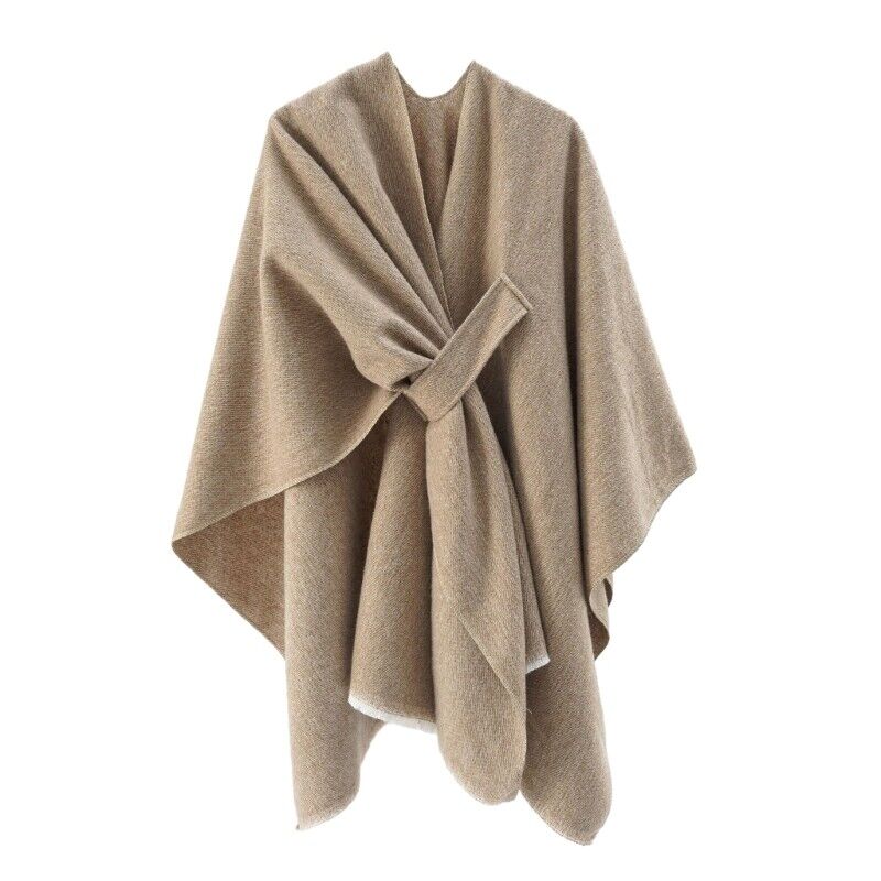 Janice – Hyggelig sjal poncho med wrap design og flatterende silhuet