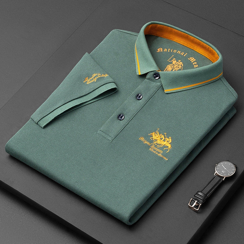 Marco – Kortærmet poloshirt med kontrastkant og klassisk knap