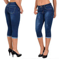 Jade - monterede beskårne jeans med supportdesign og baglomme