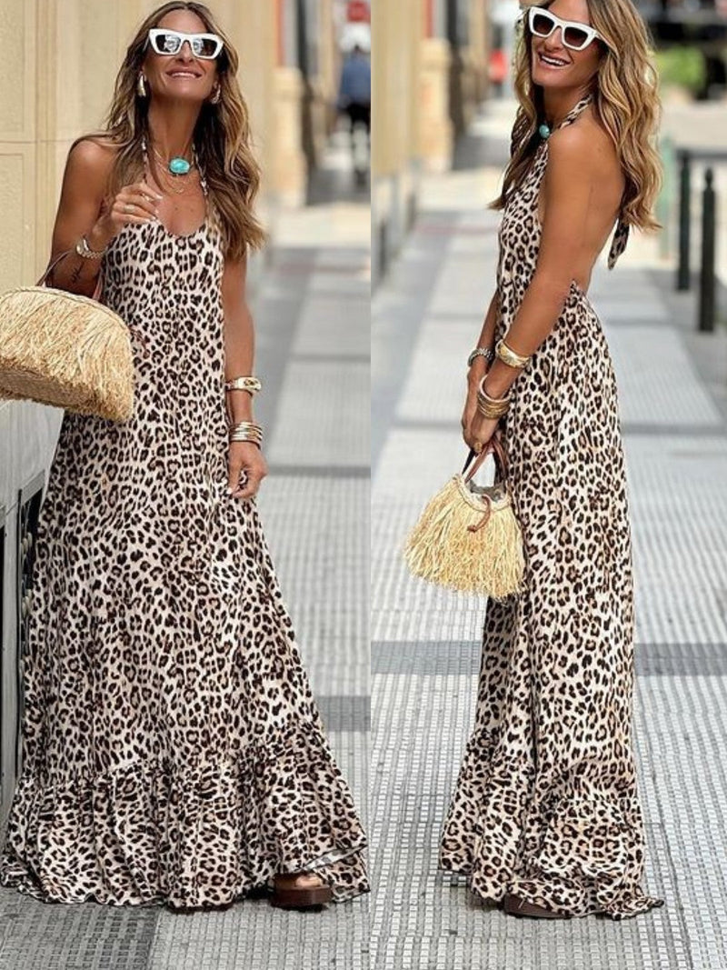 Camila - Maxikjole Med Leopardprint