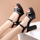 Isabella - Kilesandaler med blokhæl og sikker ankelstrop