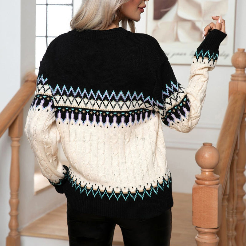 Quinn – Langærmet sweater med rund halsudskæring og unikt design
