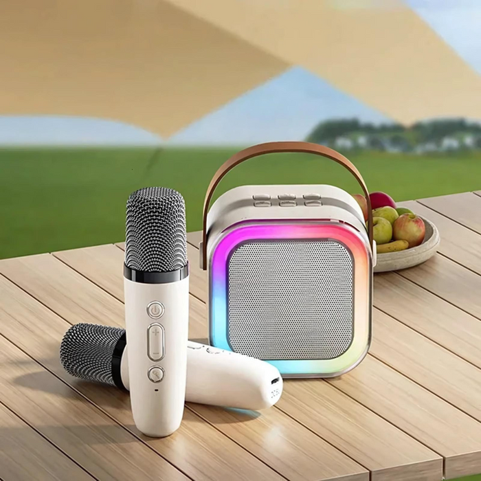 EchoTune – Mini karaoke højttaler med trådløse mikrofoner til sangsjov derhjemme