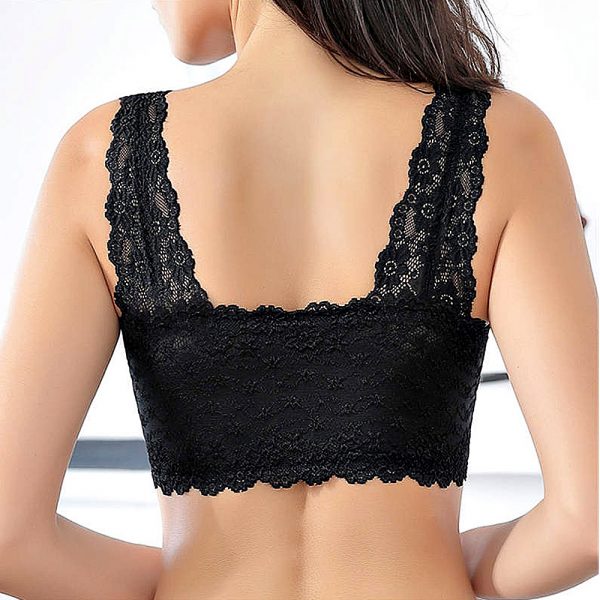 Sofia – Blomsterprintet push up bh med lukning foran og bred stroppedesign
