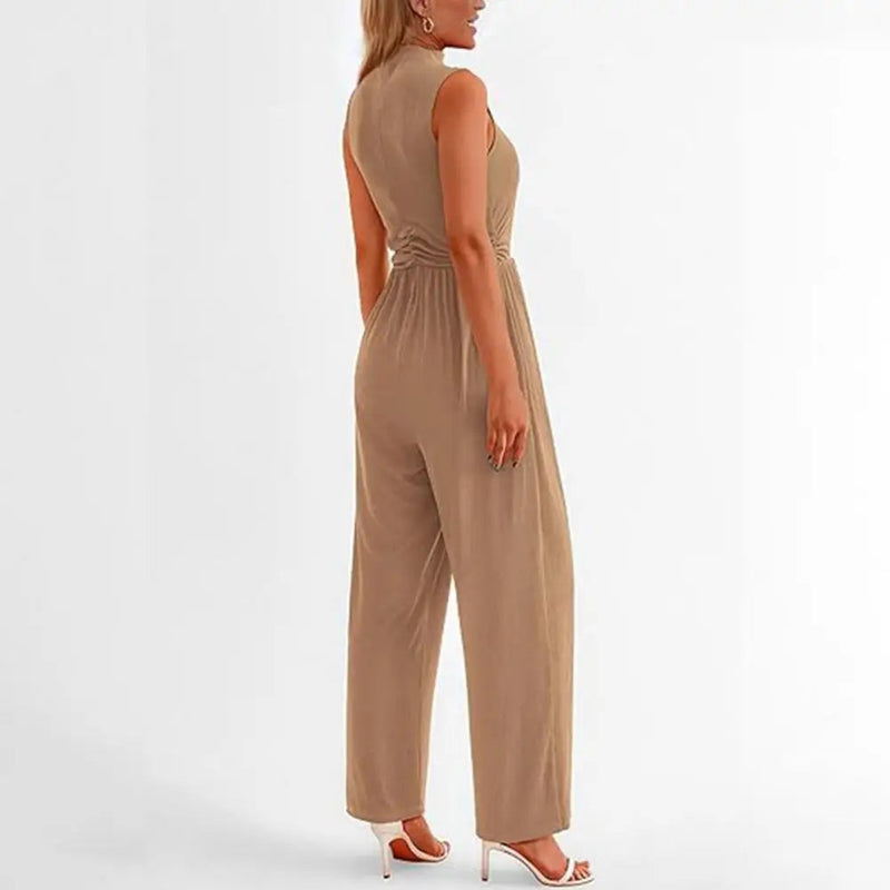 Caroline - Ærmeløs jumpsuit med vide ben og funktionelle lommer