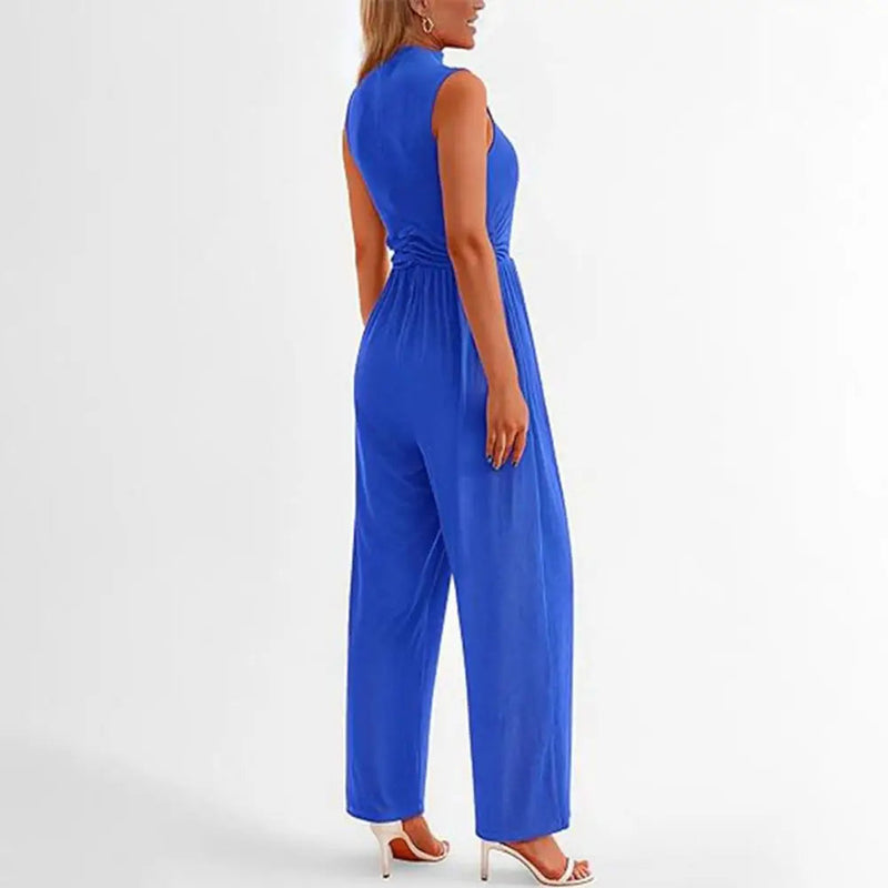 Caroline - Ærmeløs jumpsuit med vide ben og funktionelle lommer