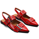 Lena – Slingback sko med spids tå og dekorative spænder