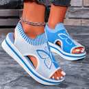 Isabella - Moderne sandaler med ankelrem og sommerfugleprint