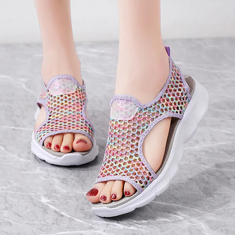 Amanda - Åben tå sandaler med sikker ankelrem og åndbart design