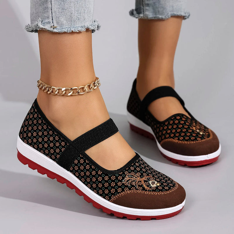 Jasmine - Slip on sko med sikker rem og blomsterprint