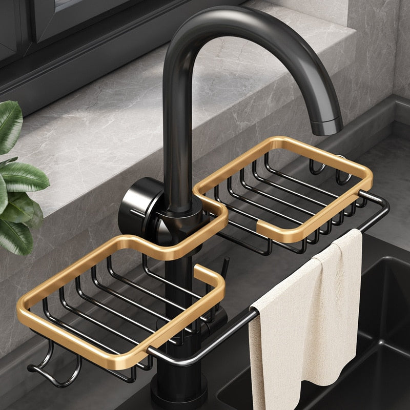 CleanRack – Sink organizer vandhanehylde med hængekurvefunktion