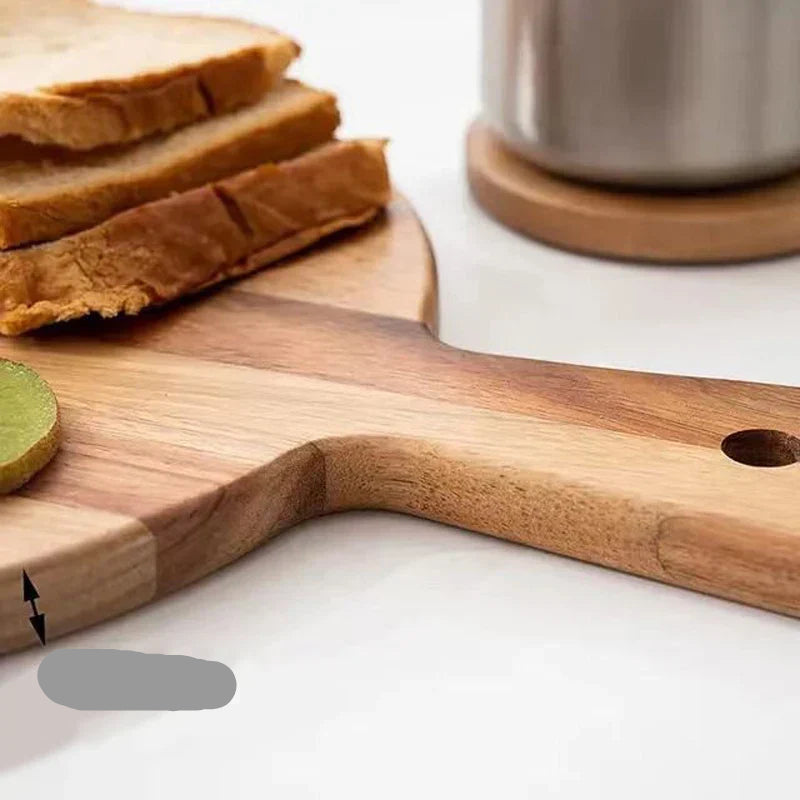 BoardNest – Pizzaskraber og serveringsbræt med håndtag og cirkulær form