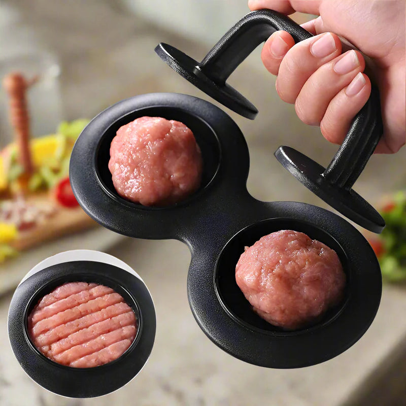 PattyPress – Dobbel Burgerpresse med Non Stick Design