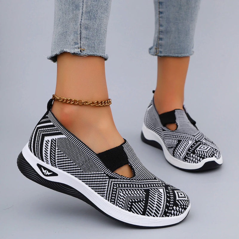 Audrey - Moderne sneakers med unikt print og udskæring design
