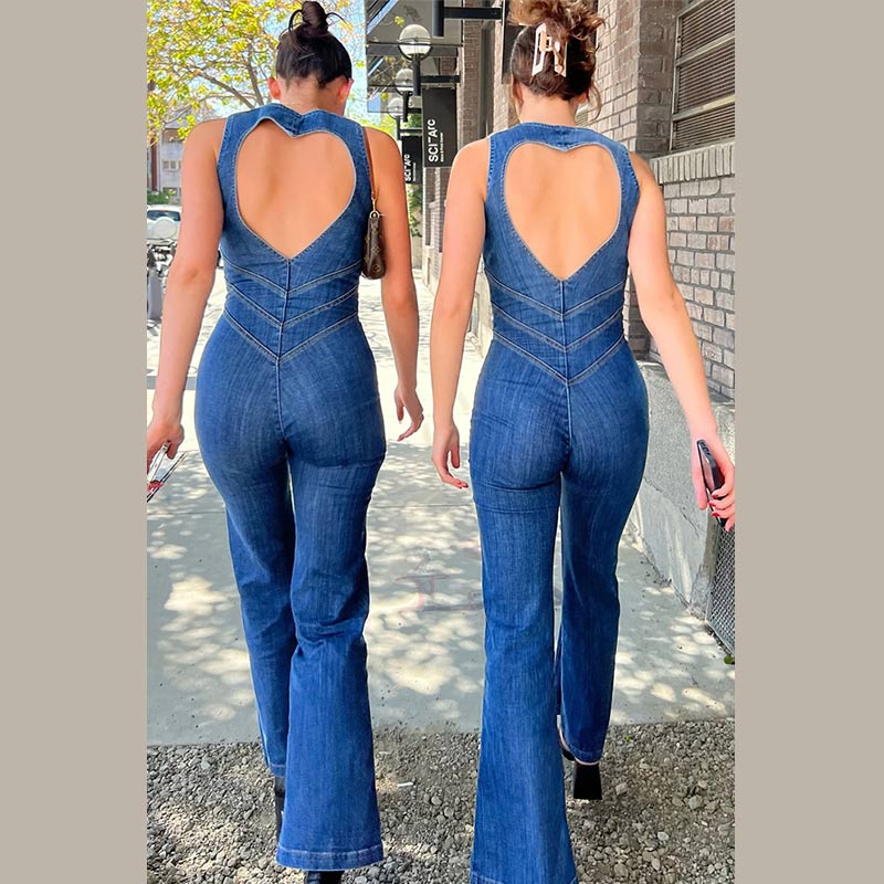 Lyra - Bodycon Rygfri Hjerte Jumpsuit