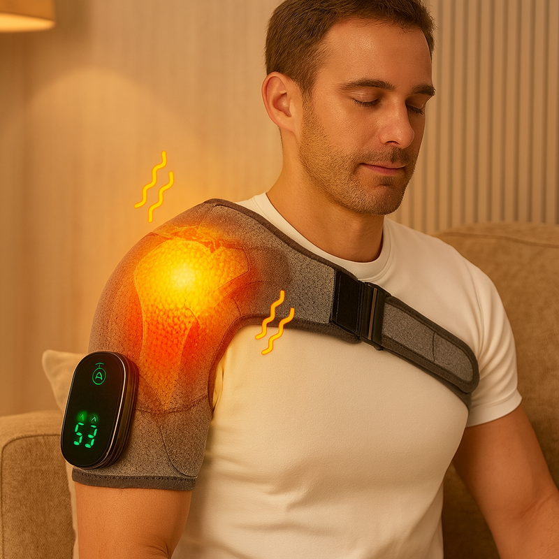HeatEase - Trådløs Opvarmet Skuldermassager til Øjeblikkelig Lindring