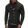 Cassius - Højhalset sweater med knapdetaljer og taljepasform