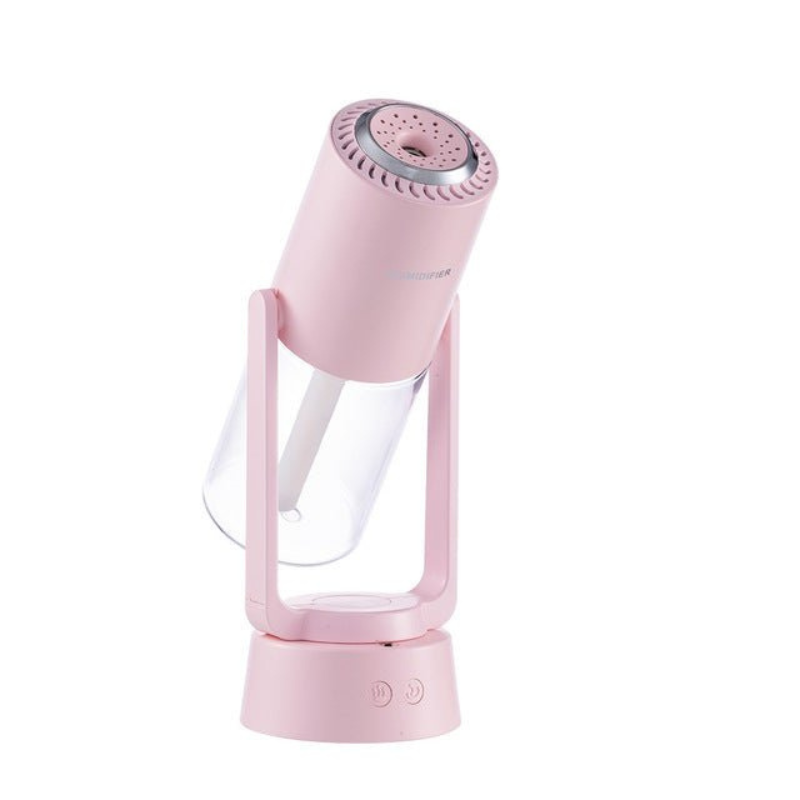BreezeFlow – Roterende luftfugter med LED og cylindrisk form samt timerfunktion