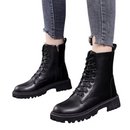 Ida - sorte vinterstøvler i læder