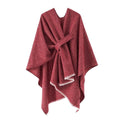 Janice – Hyggelig sjal poncho med wrap design og flatterende silhuet