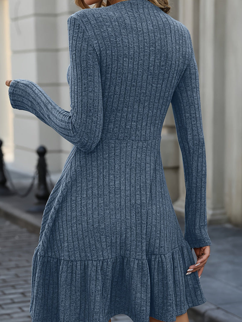 Isabella -  Luksuriøs strikket sweaterkjole med rund halsudskæring