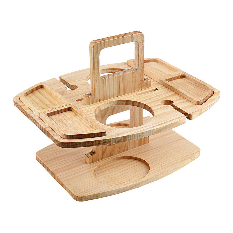 TrekTable - Bærbart vinbord med glas og snackrum