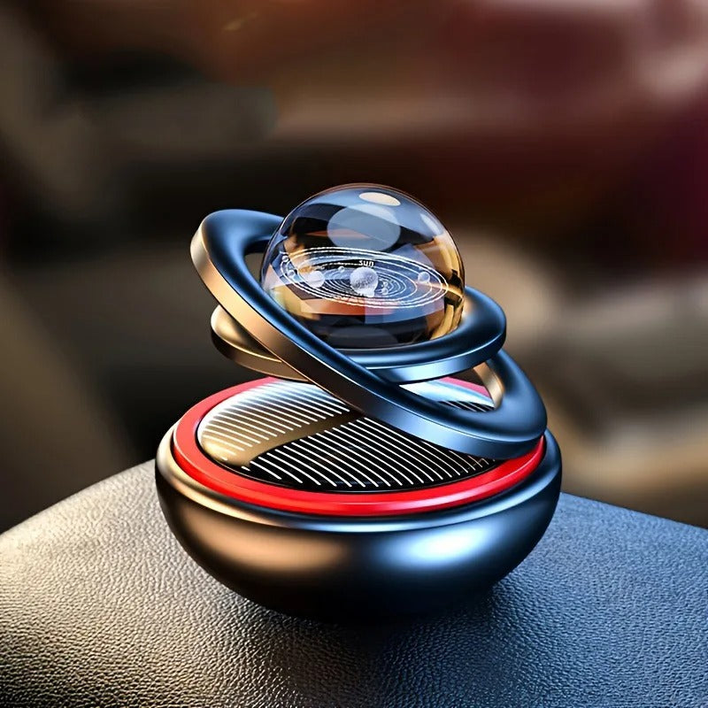 ScentOrbit – Billuftfrisker med 360° roterende kugle og solcelledrevet opladningssystem