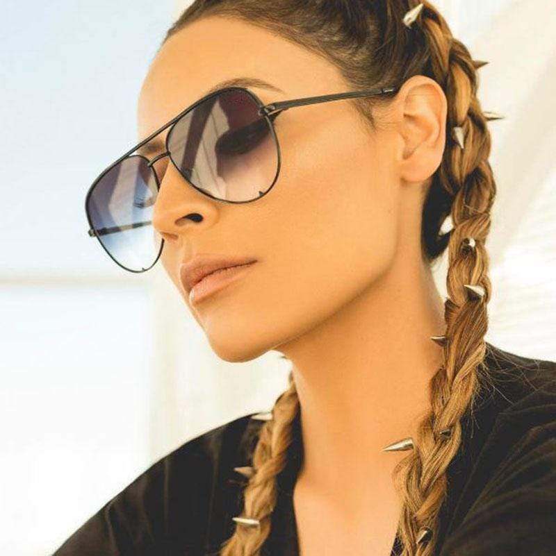 LanaVue – Polerede Aviator Solbriller Med Spejlede Linser og Moderne Design