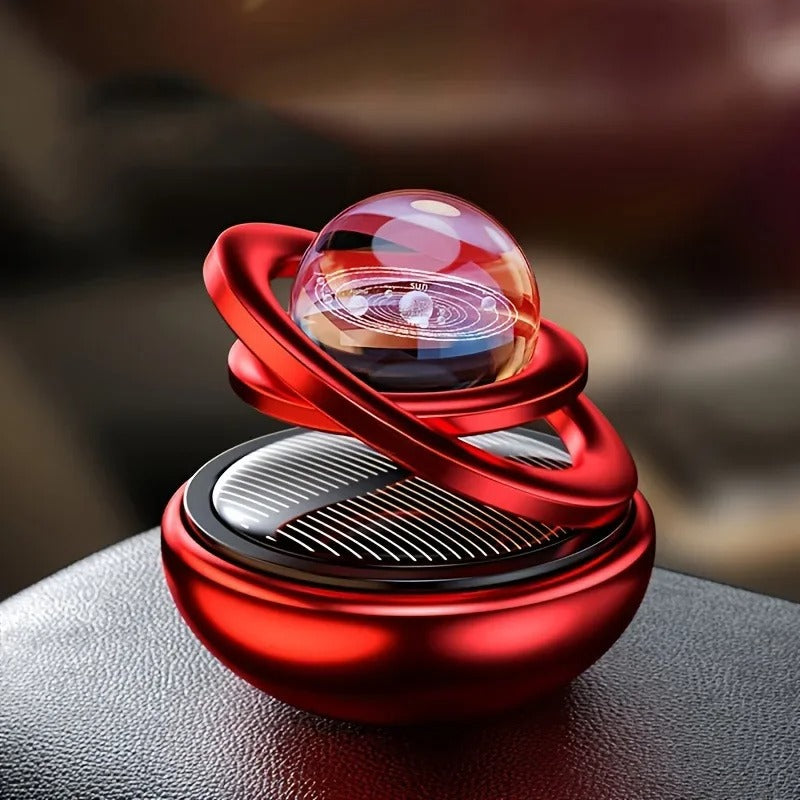 ScentOrbit – Billuftfrisker med 360° roterende kugle og solcelledrevet opladningssystem