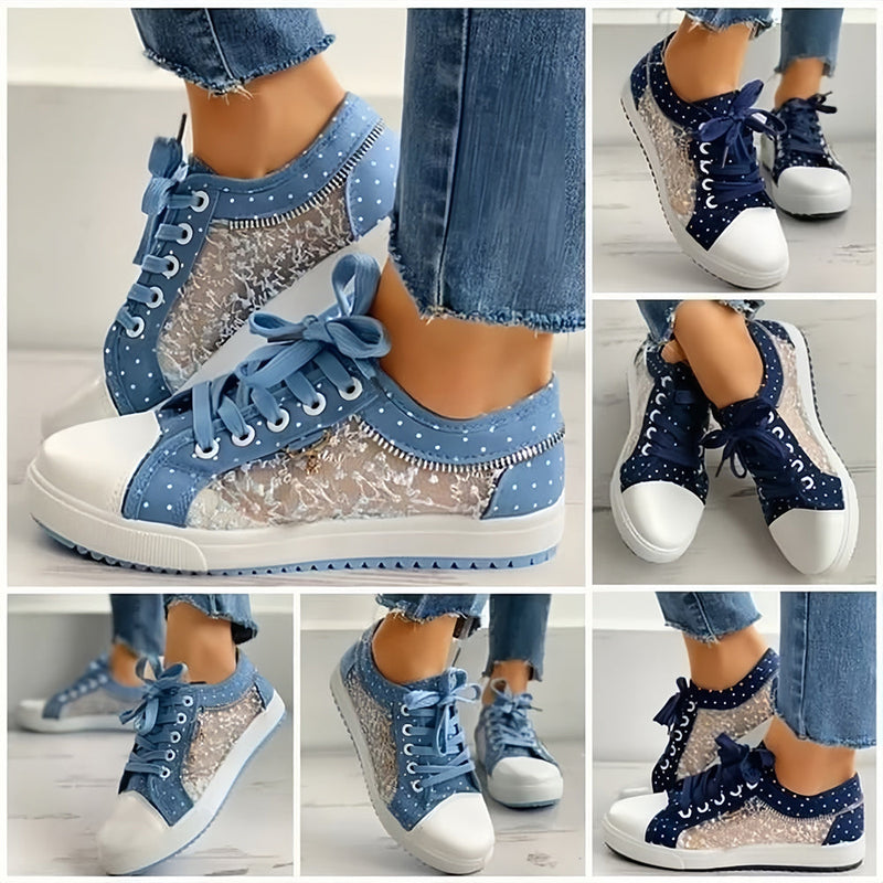 Luna - Sneakers med Justerbar Pasform med Polstret Sål