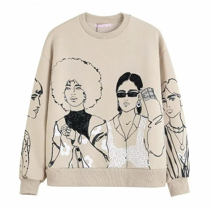 Cora – Langærmet sweatshirt med rund hals og loose fit design