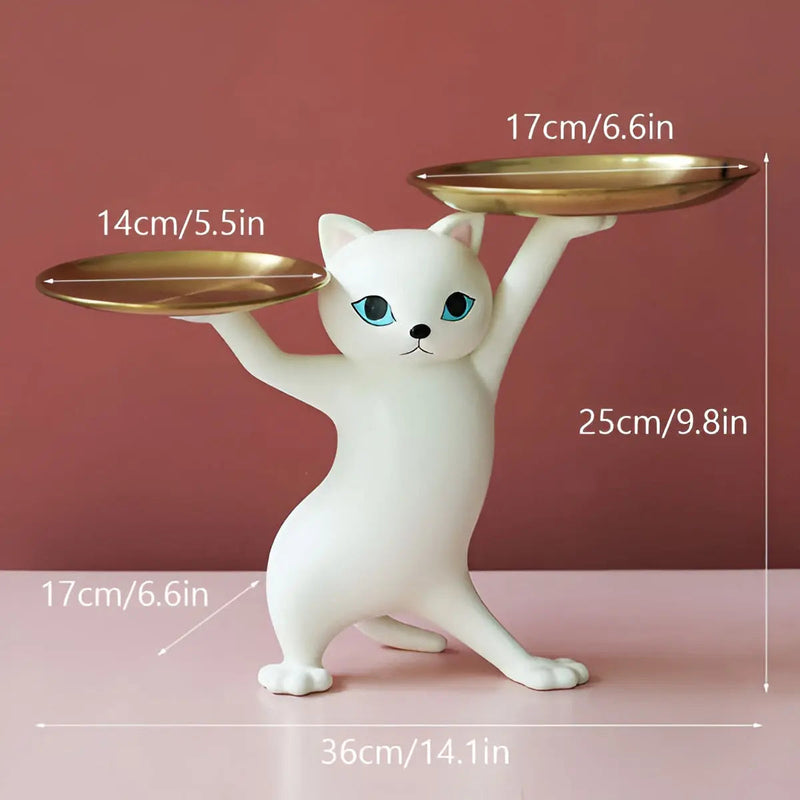 TidyCat – Dekorativ kattehængende bakkestatue til borddekoration