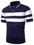 Dani - Stribet poloshirt med flapkrave og korte ærmer