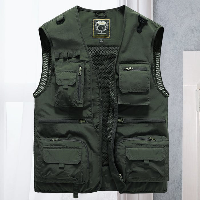 Oliver - Moderne cargo vest med flere lommer og lynlåslukning