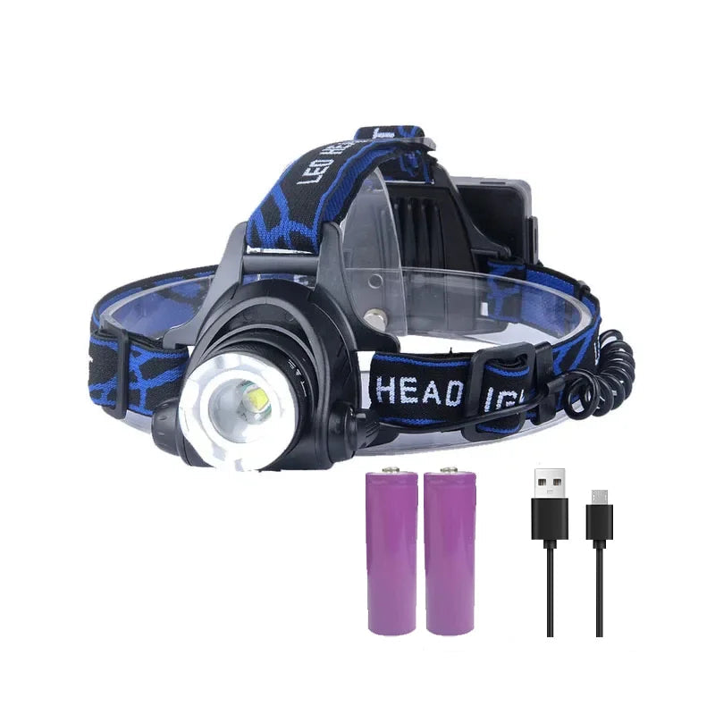 TrailBeam – Genopladelig LED pandelampe med justerbar rem og USB-bærbar